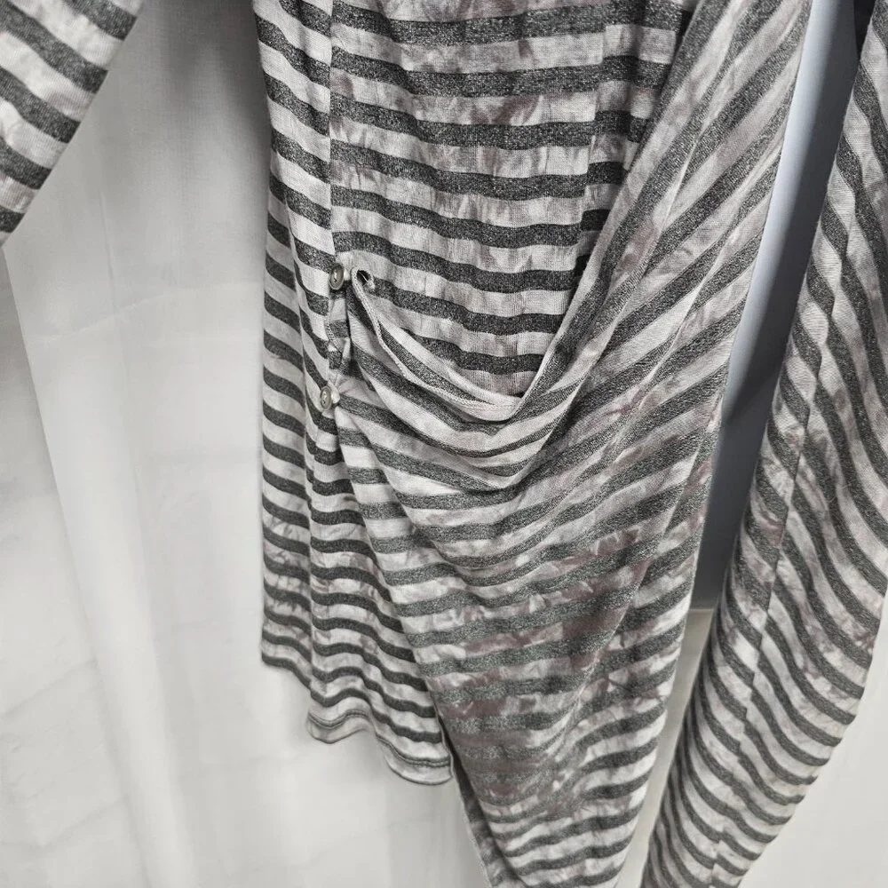 One World Gray Striped Grunge Cardigan Jacket Open Punk 2X NWT - Picture 4 of 13